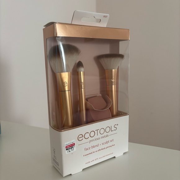 EcoTools Precious Metals Face Blend + Sculpt Set 4pc Makeup Brush Kit NEW - Picture 3 of 3